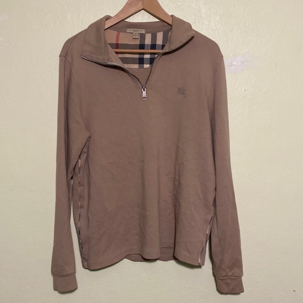 Burberry Men's Half-Zip Pullover Sweater - Taupe